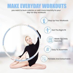 Weighted Hoola Hoop For Adults, Blue and Grey